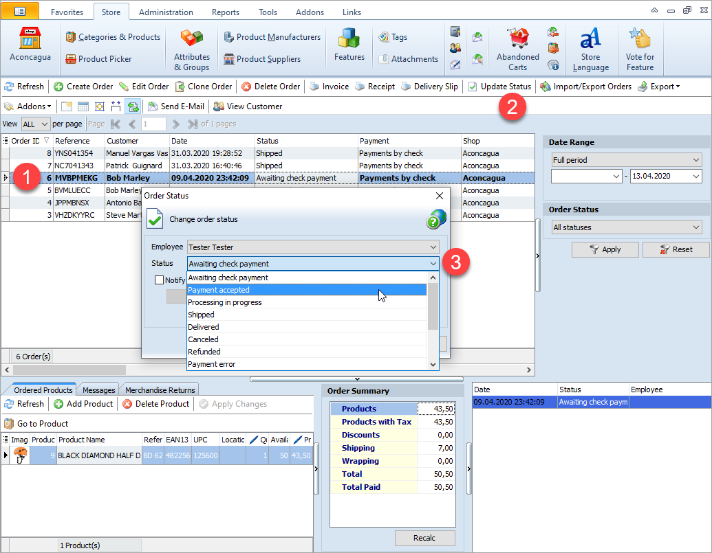 Order Status Update & Return Statuses (1.7)