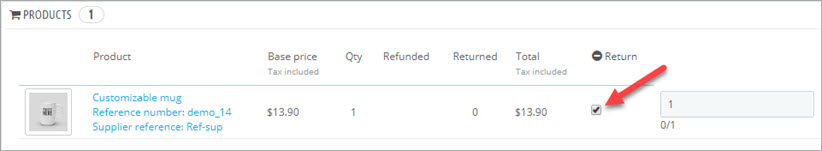 Check Return Box on PrestaShop Backend Check Return Box