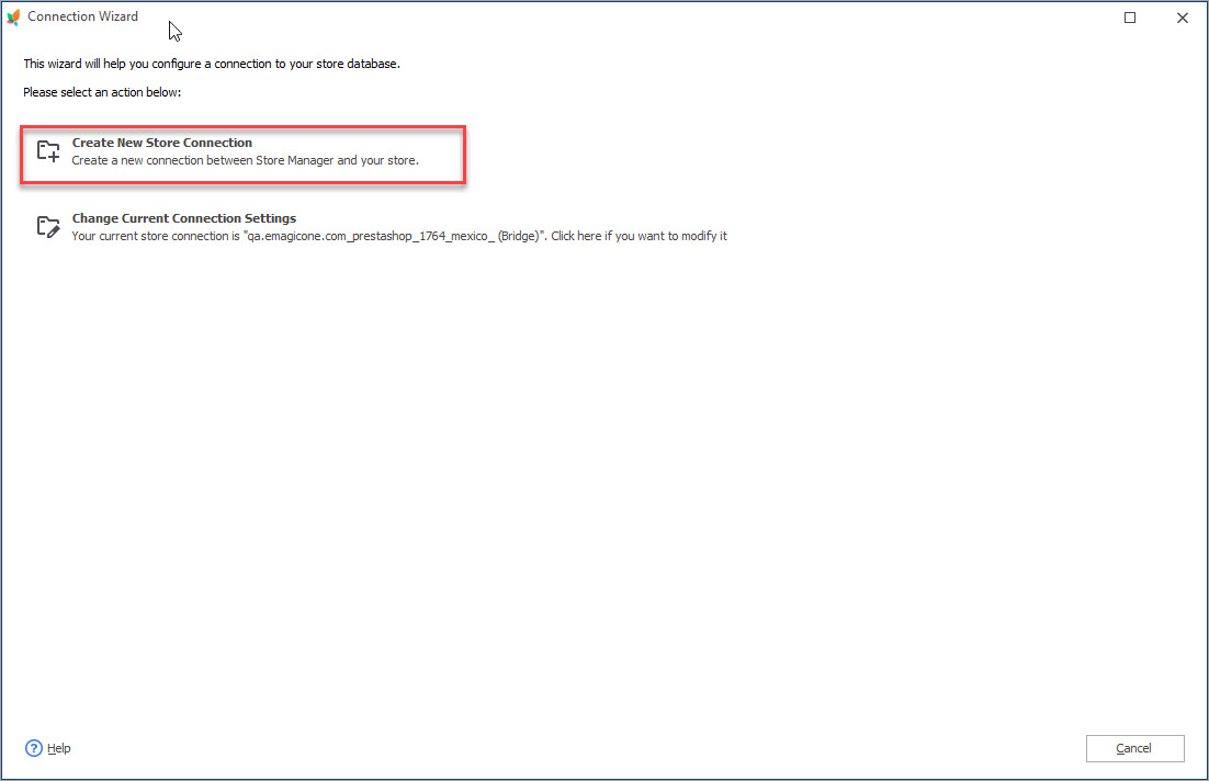 Create New Store Connection Create New Store Connection in PrestaShop Store Manager