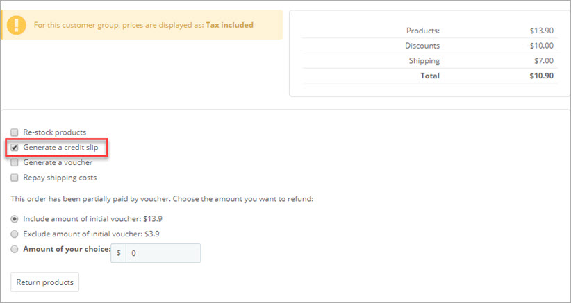 Generate PrestaShop Credit Slip Generate PrestaShop Credit Slip at Backend