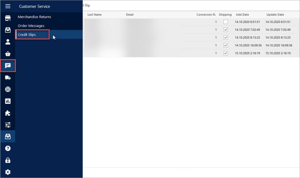 Credit Slips. Managing Credit Slips in 1.7