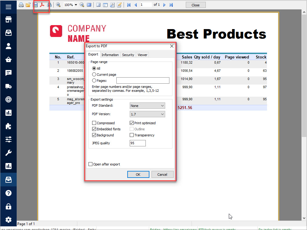 PrestaShop Custom Reports Best Products FastReport Export to PDF PrestaShop Custom Reports Best Products FastReport Export to PDF
