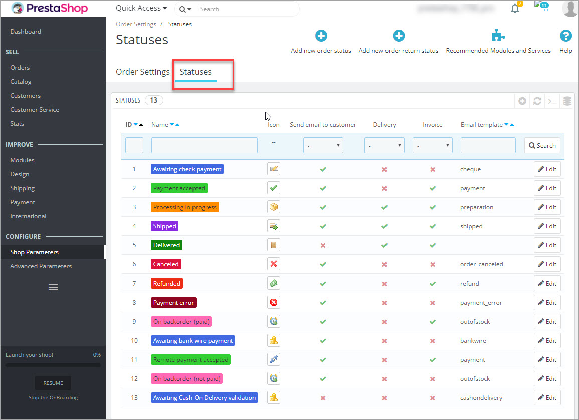 PrestaShop-Order-Statuses