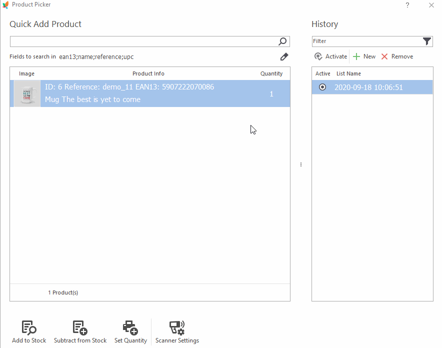 PrestaShop Product Picker Quanity Editing PrestaShop Store Manager Product Picker Quantity Editing
