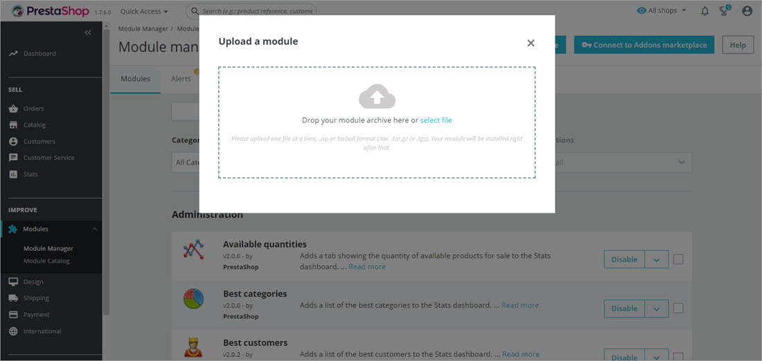 PrestaShop Store Manager Bridge Connector Upload PrestaShop Store Manager Bridge Connector File Upload