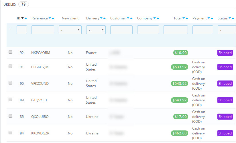 Select Order From the List at PrestaShop Backend