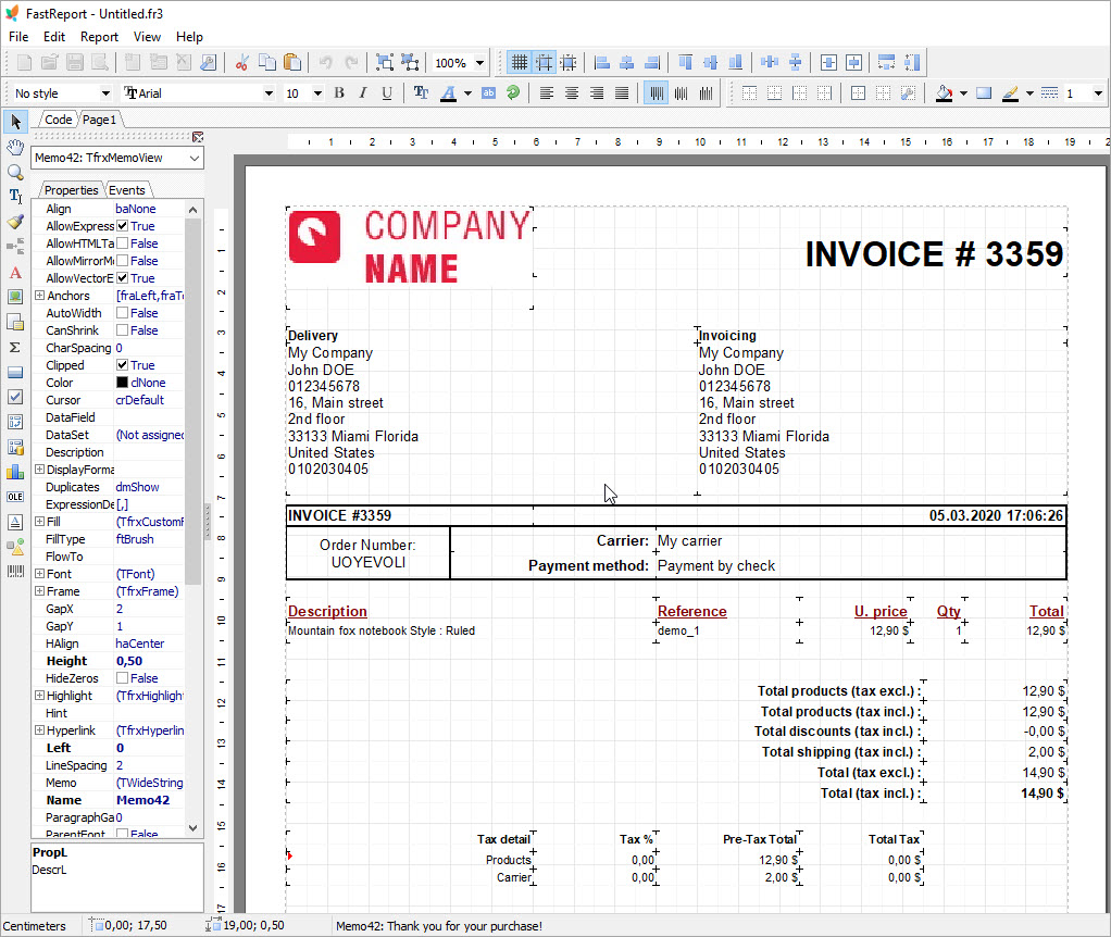 Edit Invoice with FastReport tool Edit Invoice with FastReport tool using eMagicOne