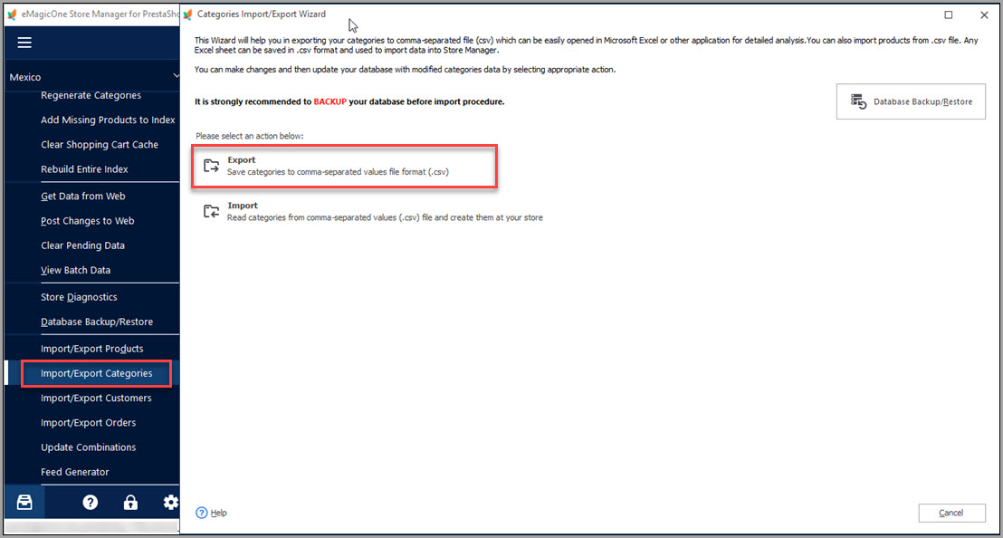 Export PrestaShop Category Tree Structure by eMagicOne