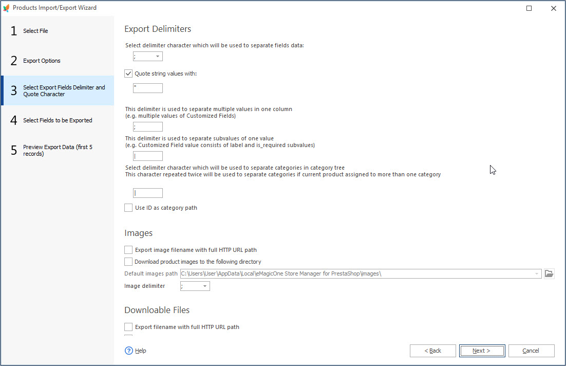 PrestaShop Attribute Combinations Export Delimiters PrestaShop Attribute Combinations Export Delimiters with eMagicOne