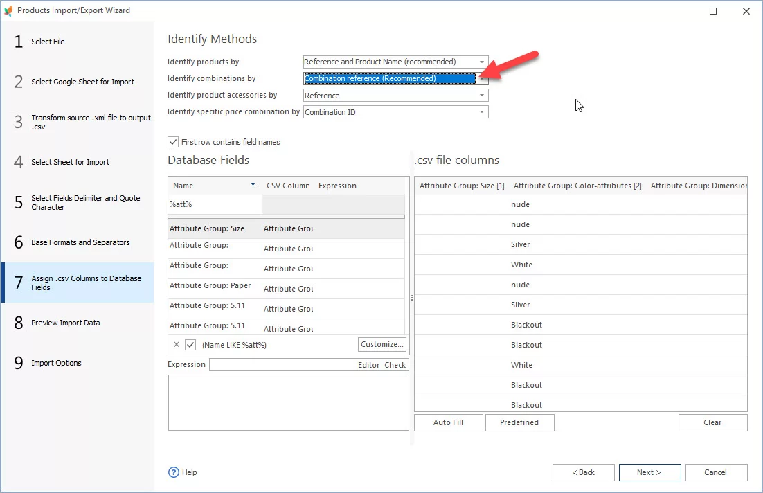 Import PrestaShop Attribute Combinations - Bulk PrestaShop Import