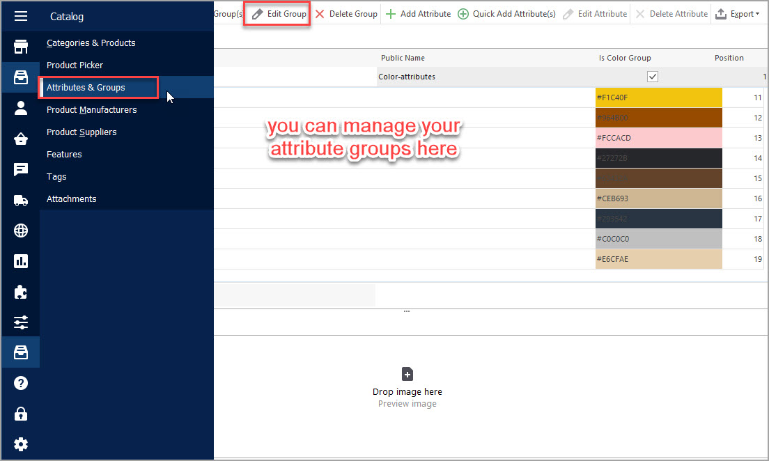 PrestaShop Attribute Groups Section PrestaShop Attribute Groups Section with eMagicOne