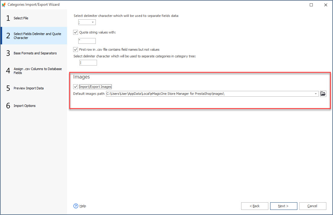 Select Fields Delimiters and Quote Character during Categories Import Select Fields Delimiters and Quote Character during Categories Import with eMagicOne
