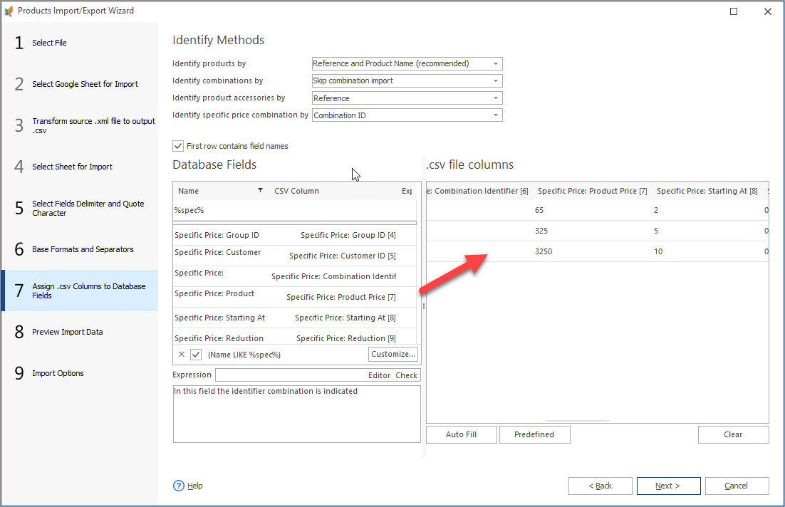 Assign Specific Price Fields during PrestaShop Import with eMagicOne