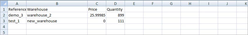 Add Warehouse During Store Manager Import File Example