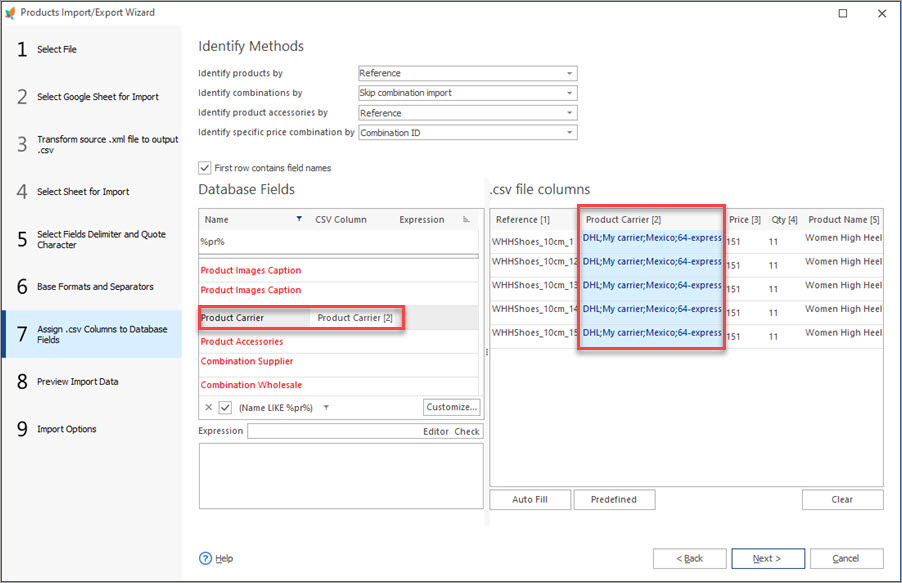 Assign Carriers During Import with Store Manager