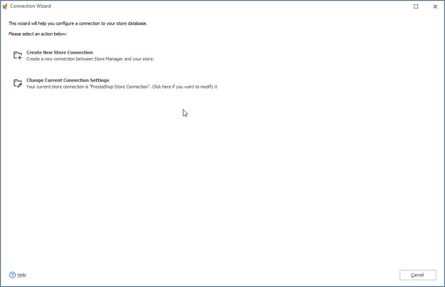 Connection Wizard to Setup Connection to Your Store with Store Manager Automatically