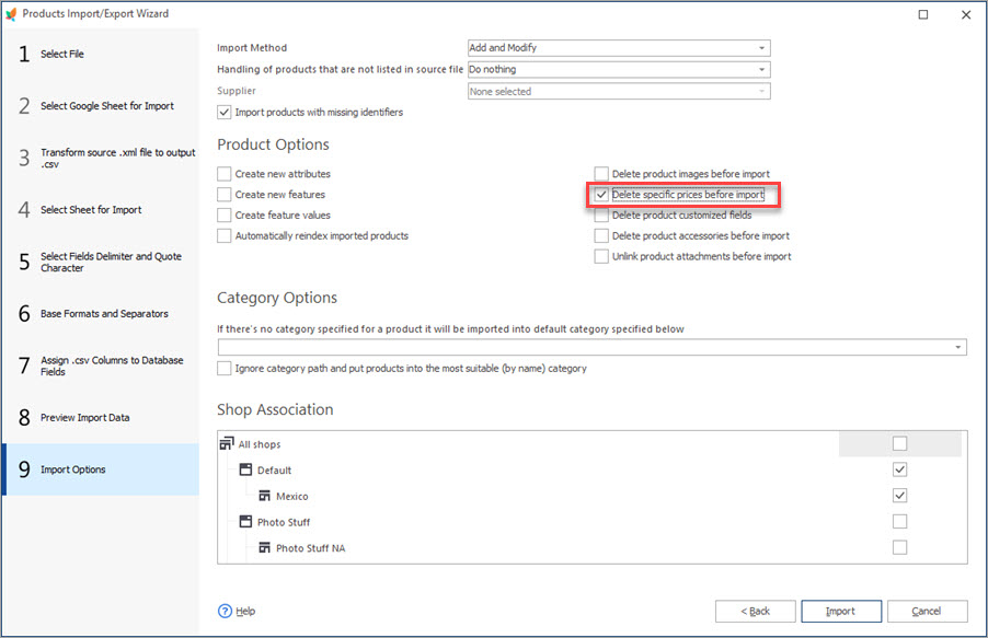 Delete Specific Prices During Import with Store Manager