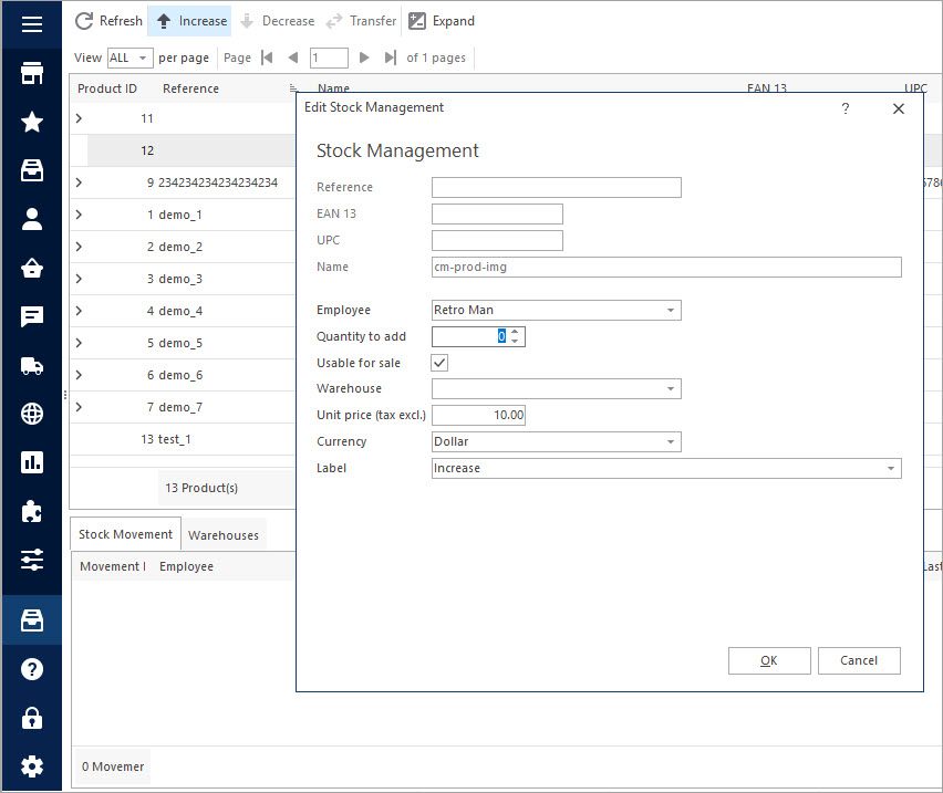 Edit Stock Management Edit Stock Management with Store Manager