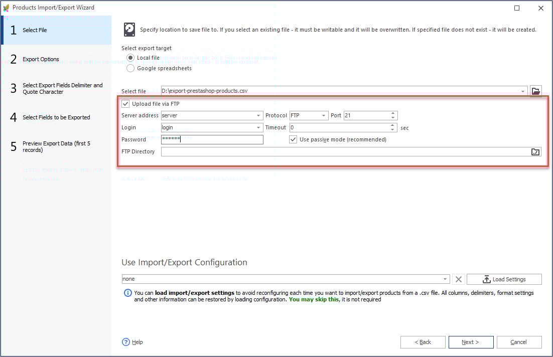 Export PrestaShop Products Upload the File via FTP Export PrestaShop Products with Store Manager Upload the File via FTP