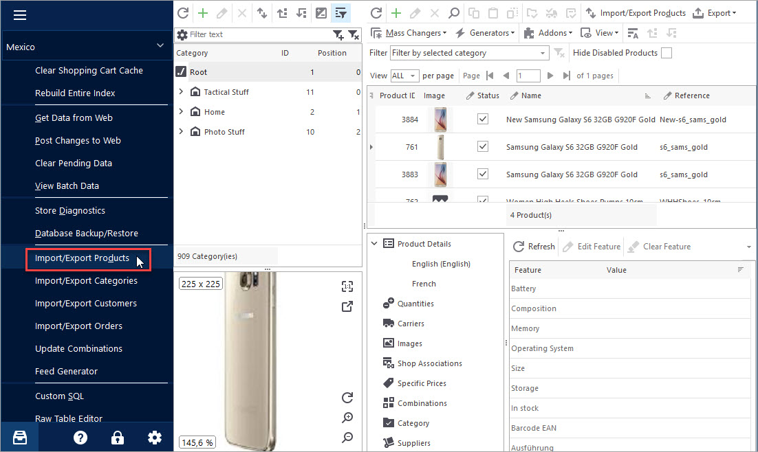 Launch Import Products Wizard Launch PrestaShop Import Products Wizard