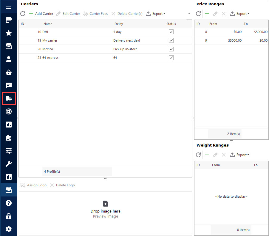 Manage Carriers in PrestaShop Store Manager Manage Carriers in PrestaShop Store Manager Carriers Section
