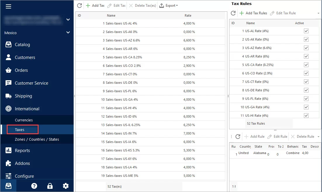 Manage PrestaShop Taxes with Store Manager