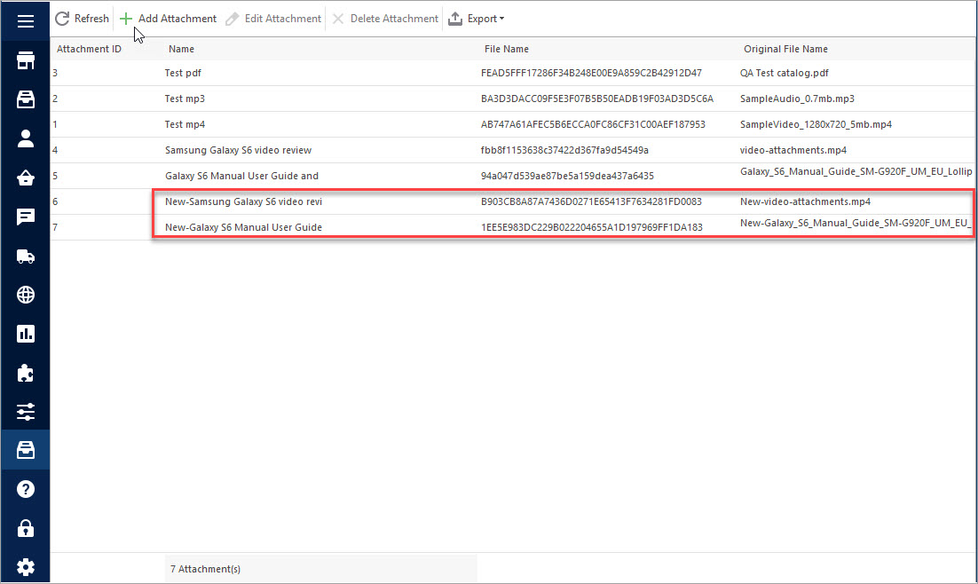New Attachments Added with Import New Attachments Added with Store Manager Import