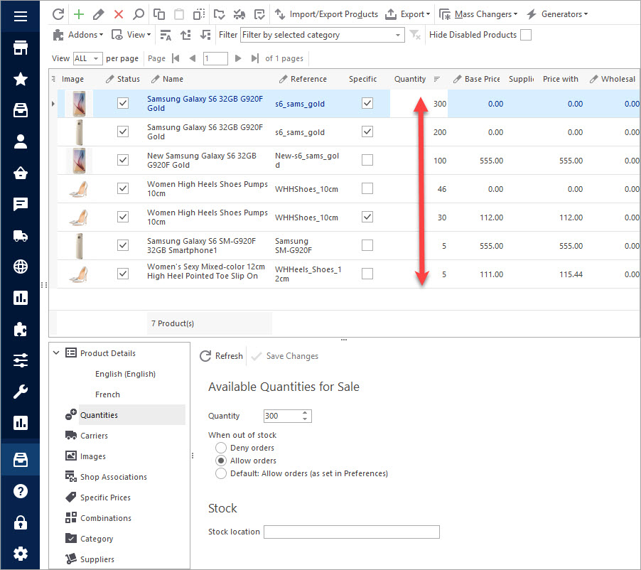 PrestaShop Filter in Descending Order PrestaShop Filter in Descending Order in Store Manager