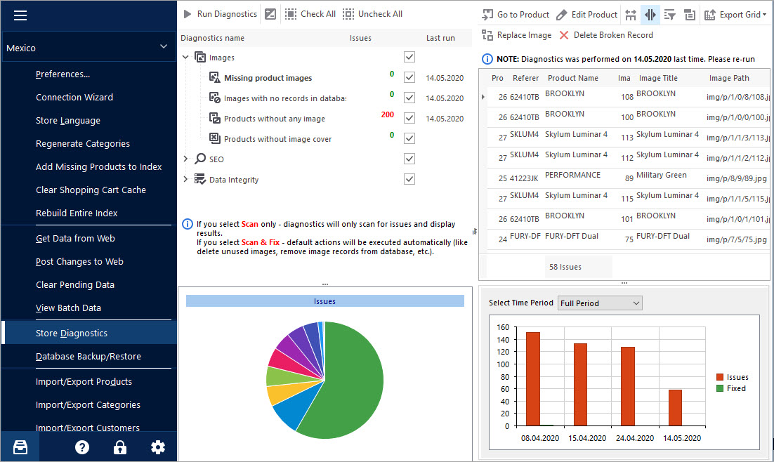 PrestaShop Images Store Manager Diagnostics