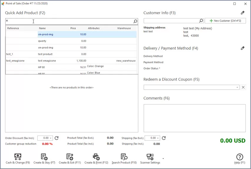 PrestaShop Orders with ASM Created with Store Manager POS