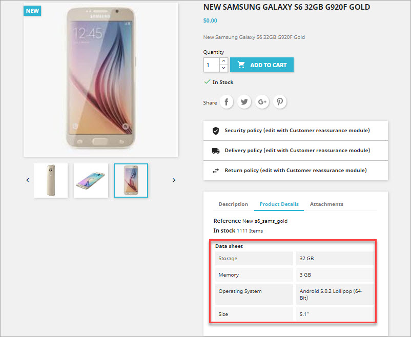 PrestaShop Product with Features Frontend PrestaShop Product with Multiple Features Frontend