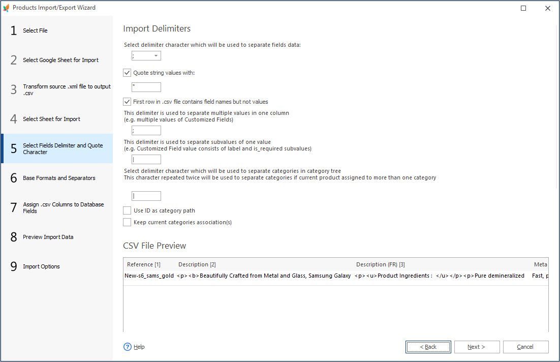 PrestaShop SEO Details Import Delimiters PrestaShop Product SEO Details Import Delimiters
