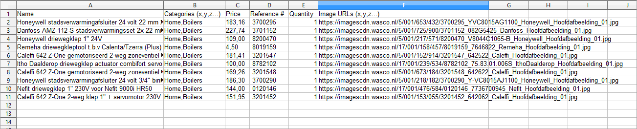 PrestaShop Import Products File File With Products to Import to PrestaShop via Store Manager