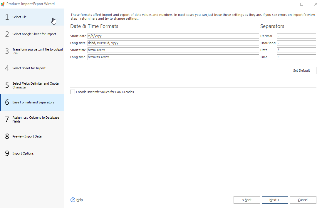 PrestaShop Store Manager Date Formats Separators Selecting Date Formats and Separators in Store Manager for PrestaShop