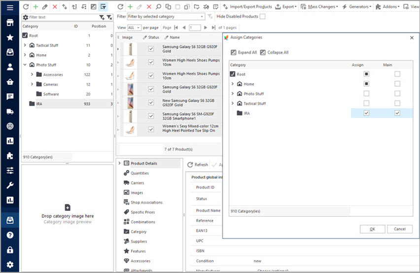 Select Categories to Assign Multiple PrestaShop Products Select Categories to Assign Multiple PrestaShop Products with Store Manager