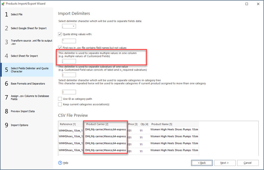 Select Delimiters for Multiple Values During Import Select Delimiters for Multiple Values During Import with Store Manager