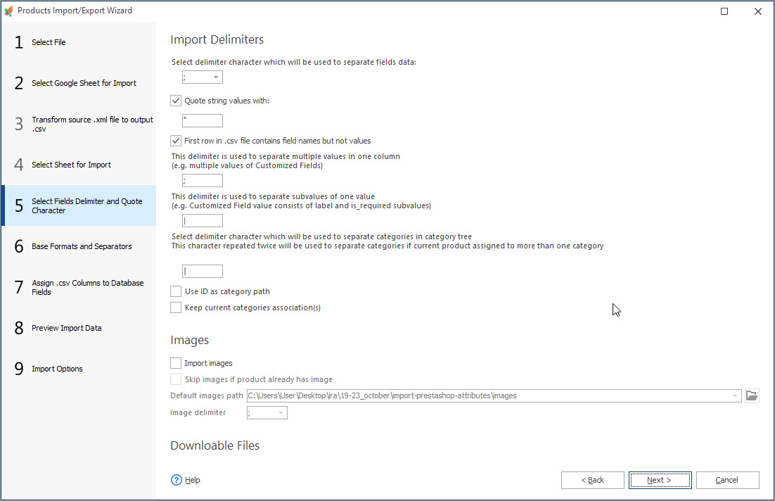 Select Fields Delimiters and Quote Characters During Import