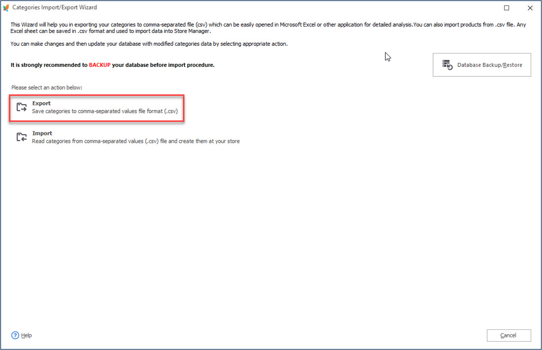 Start PrestaShop Categories Export Wizard Start Categories Export Wizard