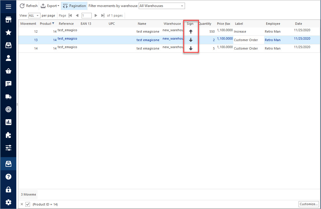 Stock Movement in Store Manager for PrestaShop Stock Movement in eMagicOne Store Manager for PrestaShop
