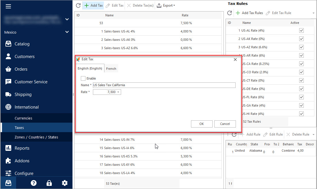 Manage Tax Label and Percentage with Store Manager