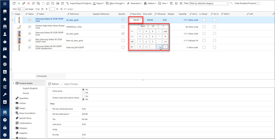 Update PrestaShop Product Price from Products Grid Update PrestaShop Product Price from Products Grid with Store Manager