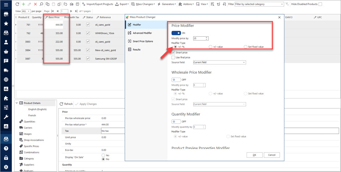 Update Product Price with Mass Product Changer