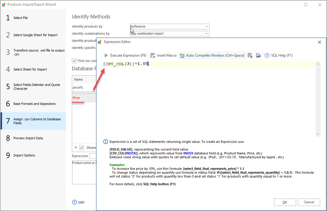 Update Product Price Using Expression During Products Import with Store Manager