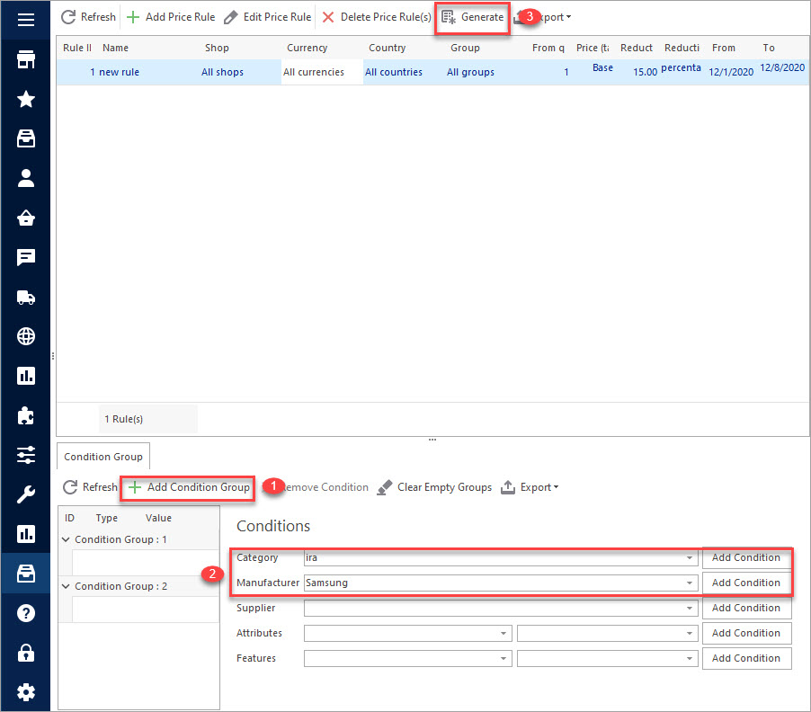 Add Conditions to PrestaShop Catalog Price Rules Add Conditions to PrestaShop Catalog Price Rules in Store Manager