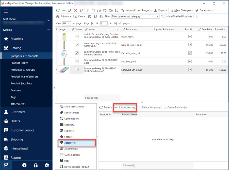 Add New Accessories for Your PrestaShop Product with Store Manager