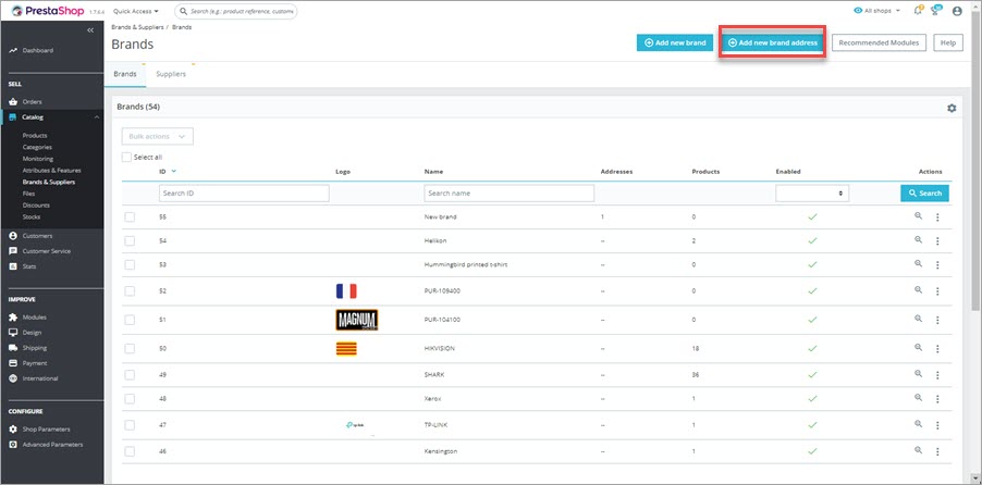 Add New Brand Address Add New Brand Address Backend