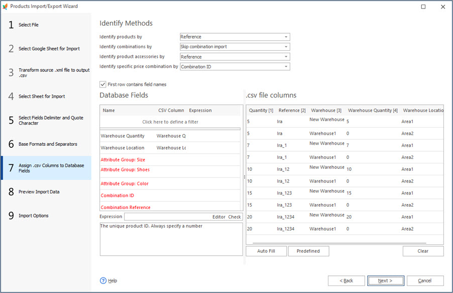 Assign Warehouse Fields During Products Import with Store Manager