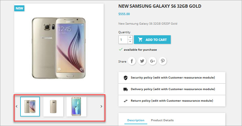 Change Sort Order for PrestaShop Images Frontend Example Change Sort Order for PrestaShop Images Frontend