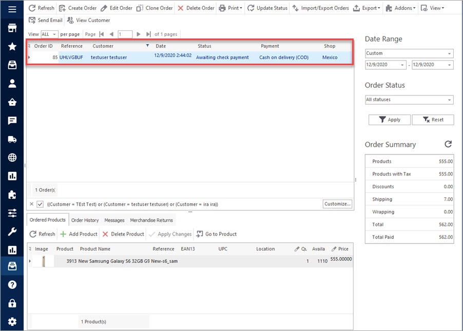Check Created with POS Order in Store Manager Check Created with POS Order in PrestaShop Store Manager