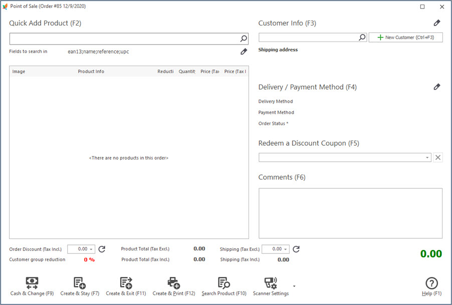 Create New Order with Point of Sale Create New PrestaShop Order with Point of Sale